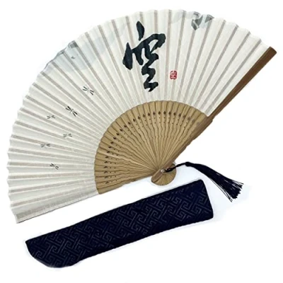 Afbeelding van Eastern Wind 21,1 cm Japanse zijden opvouwbare waaier