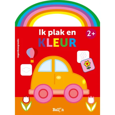 Afbeelding van Uitgeverij ballon ik plak en kleur auto