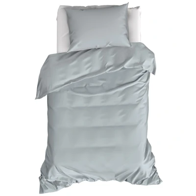 Afbeelding van Moodit Dekbedovertrek Basil Stone Blue Eenpersoons 140 x 220 cm Katoen