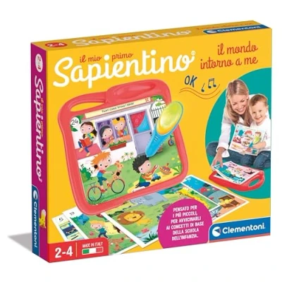 Afbeelding van Clementoni My Primo Sapientino Elektronisch educatief spel voor kinderen van 2 jaar, activiteiten met educatieve kaarten en interactieve pen, nieuwe woorden leren, batterijen, gemaakt in Italië,
