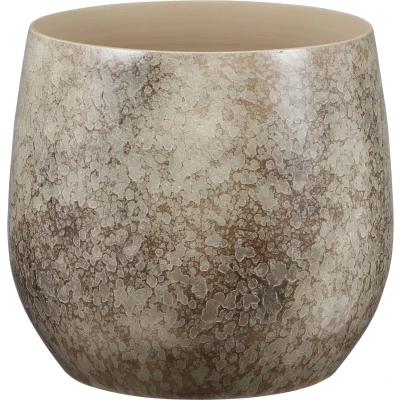 Afbeelding van Mica Decorations oliver ronde bloempot bruin maat in cm: 26 x 29