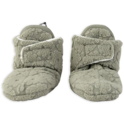 Afbeelding van Lodger Babysloffen winter Antislip Fleece Klittenband 12 18M Groen