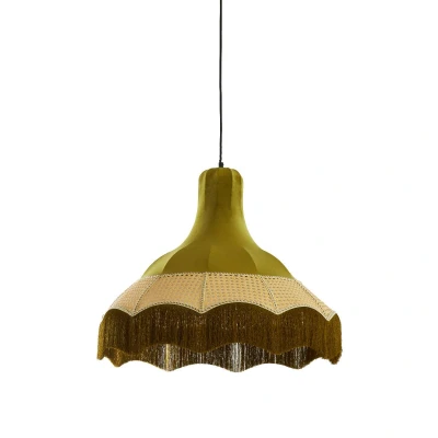 Afbeelding van Light &amp; Living Hanglamp Mizia Velvet 60cm Groen