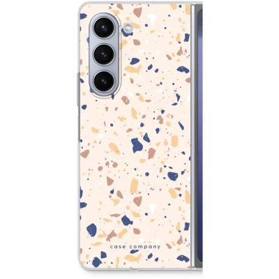 Afbeelding van Case Company® hoesje geschikt voor Samsung Galaxy Z Fold5 Terrazzo N23 Soft Cover Telefoonhoesje Bescherming aan alle Kanten en Schermrand