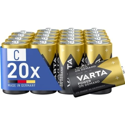 Afbeelding van VARTA C Babybatterijen, 20 stuks, Power on Demand, alkaline, geheugenpack, intelligent, flexibel, krachtig, voor IT accessoires, Made in Germany, exclusief bij Amazon