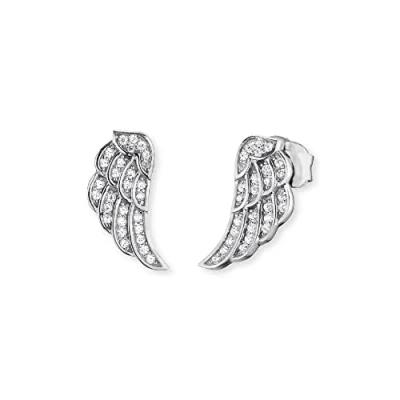 Afbeelding van Engelsrufer Damesoorstekers van 925 sterling Zilver met witte zirkonia, One Size, gerhodineerd, zirkonia