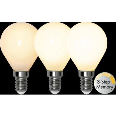 Afbeelding van 3 standen LED Kogellamp Melkglas E14 4W Extra Warm Wit 2700K