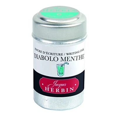 Afbeelding van Jacques Herbin 20133T Inktpatronen voor vulpen en rollerbalpen (zonder verpakking, geen afvallens), Diabolo Mint, 6 stuks