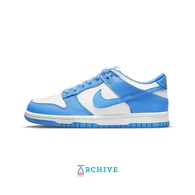 Afbeelding van NIKE Sportswear DUNK LOW Sneakers laag White/univ bluewhite voor kinderen, Maat: 37.5, blue white Leer