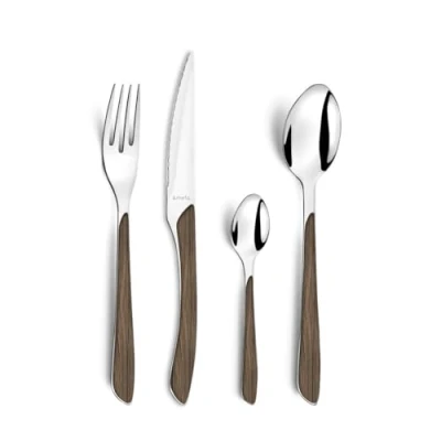 Afbeelding van Amefa Eclat Nature bestekset voor 4 personen donker hout 2274PXAF17B60