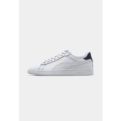 Afbeelding van Puma Smash 3.0 Unisex Sneakers laag, Maat: 36, White/navy/gold Leer en imitatieleer