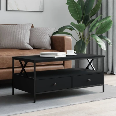 Afbeelding van Salontafel 100x51x45 cm bewerkt hout zwart