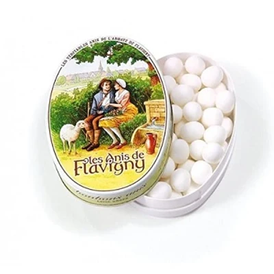 Afbeelding van Les Anis de Flavigny Anijspastilles met anijssmaak Bewaardoosje ovaal 50 gram anijssnoepjes