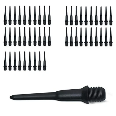Afbeelding van kwmobile 50x dart points van kunststof Set 50 dartpunten 2BA 22mm lengte Voor elektronisch dartboard In zwart