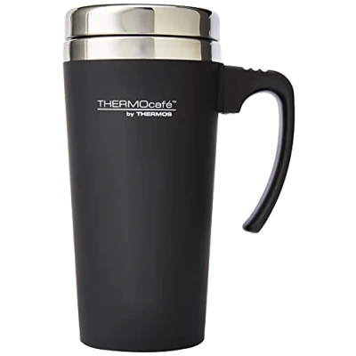 Afbeelding van Thermocafe Soft Touch reismok van kunststof en roestvrij staal, 420 ml, zwart