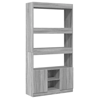 Afbeelding van vidaXL Hoge kast 92x33x180 cm bewerkt hout grijs sonoma eikenkleurig