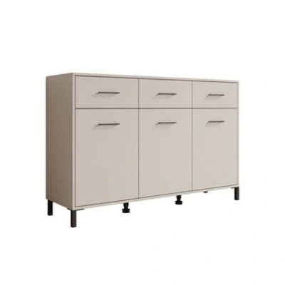 Afbeelding van Meubella Dressoir Vidor Beige 138 cm 3 lades