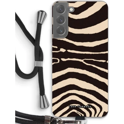 Afbeelding van Case Company® hoesje met Koord geschikt voor Samsung Galaxy S22 Plus Arizona Zebra Telefoonhoesje Zwart Bescherming aan alle Kanten en Over de Schermrand