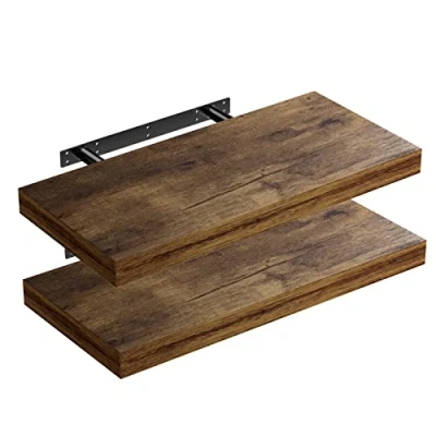 Afbeelding van Casaria Wandplank 2 St. 50 cm 15kg Belastbaar Donker Eiken