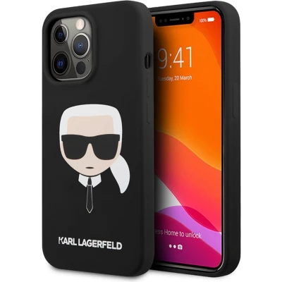 Afbeelding van Karl Lagerfeld Silicone Back Cover Telefoonhoesje geschikt voor Apple iPhone 14 Pro Max Bescherm je Telefoon &amp; Kies Zwarte Kleur.