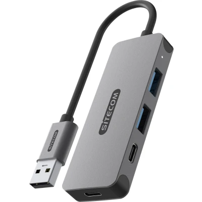 Afbeelding van Sitecom Usb a Hub Naar 2 X En c Zilver / Zwart (cn 5007)
