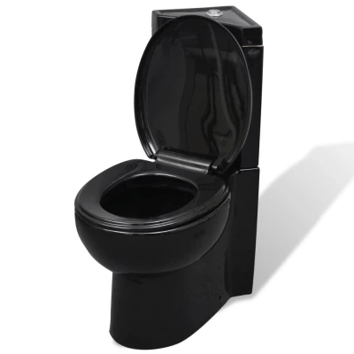 Afbeelding van Toilet hoekmodel keramisch zwart