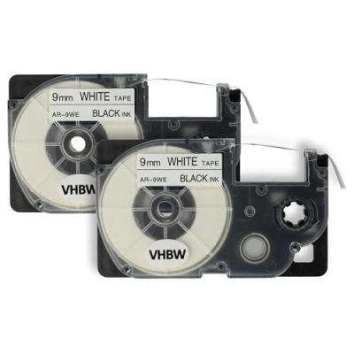 Afbeelding van vhbw 2 x cassette voor labelprinter Casio CW L300, KL 100E, 120, 1500, 200E, 300, 60 vervangt XR 9WE1