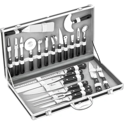 Image de Pradel excellence 31123 valise cuisinier 22 pièces 15 ustensiles + 7 couteaux de cuisine