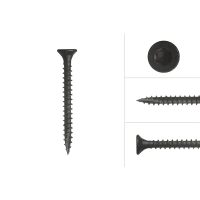 Afbeelding van Wovar Zwarte Schroeven Verzinkt 4 x 40 mm Torx 20 met Snijpunt 100 Stuks Houtschroeven