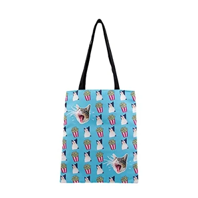 Afbeelding van Oh My Pop! Angry Cat Tas turquoise