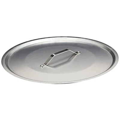 Afbeelding van Pentole Agnelli FAMA2940 Flat Deksel met handvat, Rim en Bridge, Heavy Type in BLTF aluminium, gepolijst zilver, 40 cm