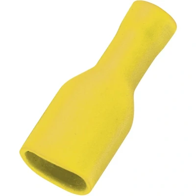Afbeelding van TRU COMPONENTS 1572130 Platte stekker (female) Insteekbreedte: 6.4 mm Insteekdikte: 0.8 180 Volledig geïsoleerd Geel 50 stuk(s)