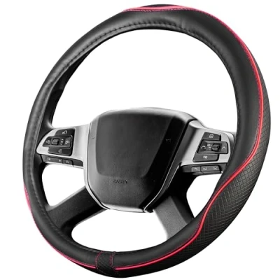 Afbeelding van Upgrade4cars Vrachtwagenstuurhoes 44 46 cm in rood Universele Stuurhoes voor zomer en winter Autoaccessoires Interieurdecoratie