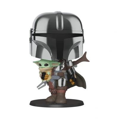Afbeelding van Pop Star Wars: Jumbo Mandalorian with the Child Funko #380