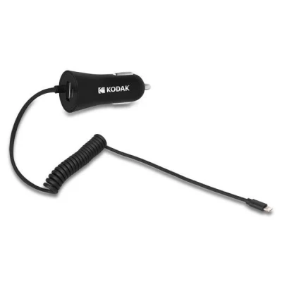 Afbeelding van KODAK KODUC112 Mobiele telefoon oplader auto 1.2m 1 USB Met stekker, leiding Lightning zwart