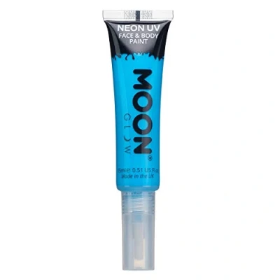 Afbeelding van Moon Glow, UV neonverf voor gezicht en lichaam, met kwast, 15 ml, blauw