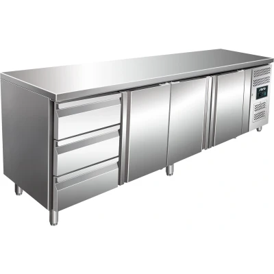Afbeelding van Geforceerde koelwerkbank Kylja 4130 TN 3 deurs en lades (H)89/95x(B)223x(D)70