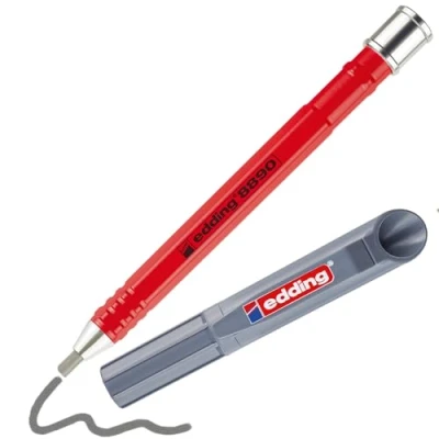Afbeelding van edding 8890 mechanisch timmermanspotlood met holster HB vulling geschikt voor o.a. hout, beton, karton, steen los 1 stuk in kartonnen verpakking