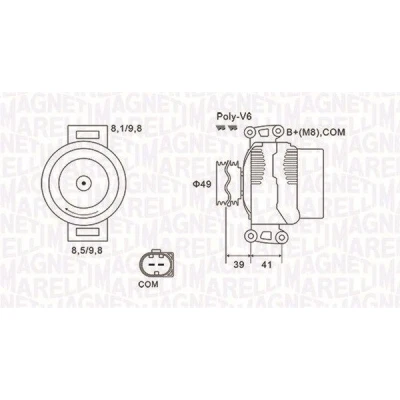 Afbeelding van MAGNETI MARELLI 063731953010 Dynamo / Alternator 14V 180A BMW: 5 Saloon, 3 Touring