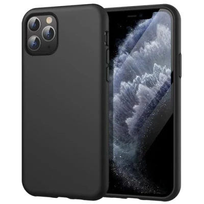 Afbeelding van JETech Siliconen Hoesje voor iPhone 11 Pro, 5,8 Inch, Zijdezachte Aanraking, Beschermhoesje Het Hele Lichaam, Schokbestendige Case met Microvezel Voering (Zwart)