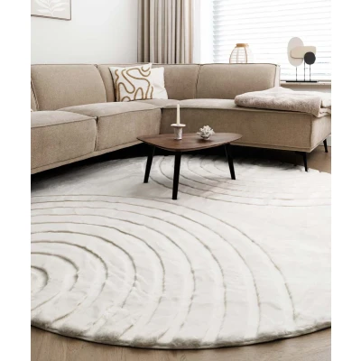 Afbeelding van Fluffy Vloerkleed Rond Carvy Crème 230 Cm