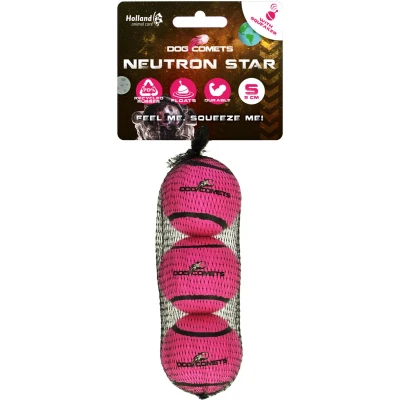 Afbeelding van Dog Comets Neutron Star Hondenbal met pieper Ø 5 cm Hondenspeelgoed tennisbal Stuiterende Roze 3 stuks