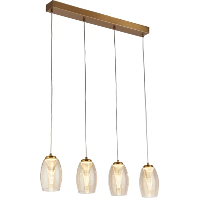 Afbeelding van Searchlight Cyclone Hanglamp 75,5 X 11,5 150 Cm 4 5,5W Dimbare LED Incl. Brons En Champagne
