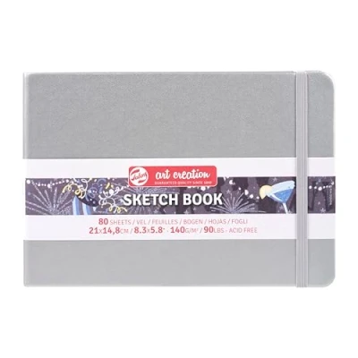 Afbeelding van Talens Art Creation Schetsboek Blinkend Zilver 21 x 14.8 cm 140 g 80 Vellen