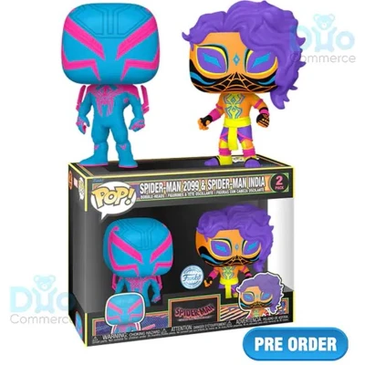 Afbeelding van Funko Pop! Spider Man: Across the Verse Man 2099 &amp; India Blacklight Exclusive