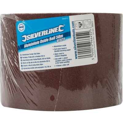 Afbeelding van Silverline Aluminiumoxide schuurpapier rol, 50 m m, 120 korrelgrofte