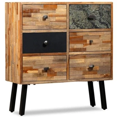 Afbeelding van Wandkast Met 6 Lades 70X30X76 Cm Massief Gerecycled Teakhout