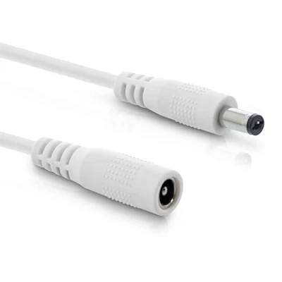Afbeelding van InLine DC verlengkabel, universele voeding voor ledstrips, bewakingscamera&#039;s, printers, routers, switches, enz. 5,5 x 2,1 mm stekker, wit, 1 m
