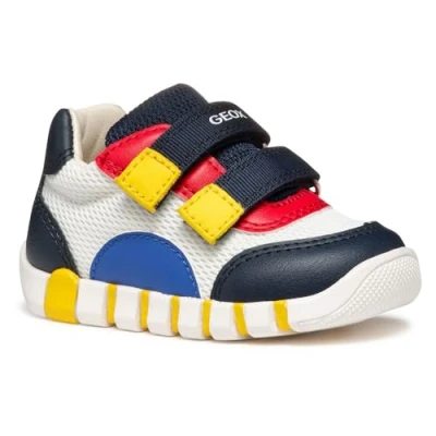 Afbeelding van Geox B Iupidoo Babyschoenen voor kinderen, Maat: 26, White navy Kunststof/ textiel