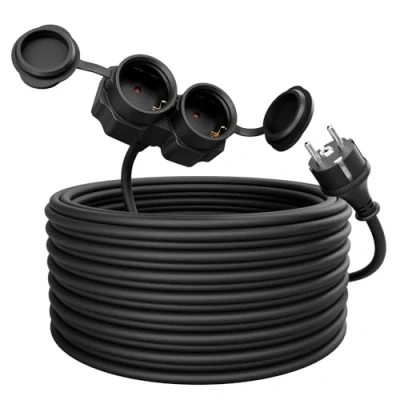 Afbeelding van greate verlengkabel 2 buitenstopcontacten 20 m IP44 waterdichte voor buiten stekkerdoos 3500 W outdoor